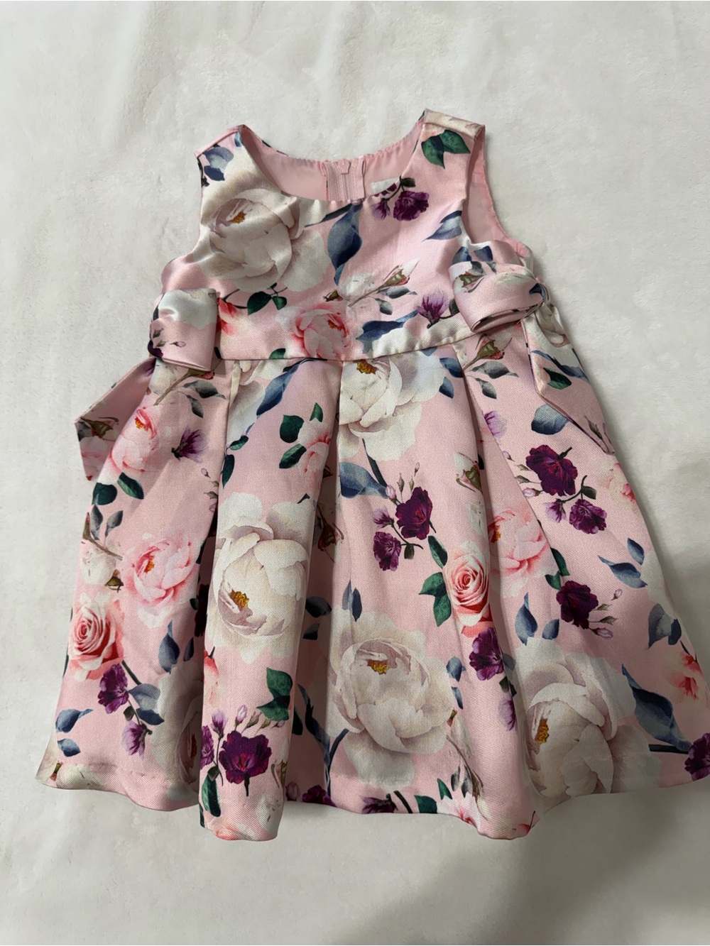 Infant Pink Floral Dress, 12 months